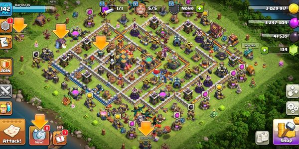 Karlito12 || TH 14 || 4 Skins + Good Equipment + 1,153 Stars || BK 57 AQ 69 GW 36 RC 12 || Detail On Description.