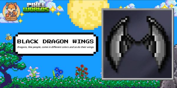 Black Dragon Wings | Pixel Worlds