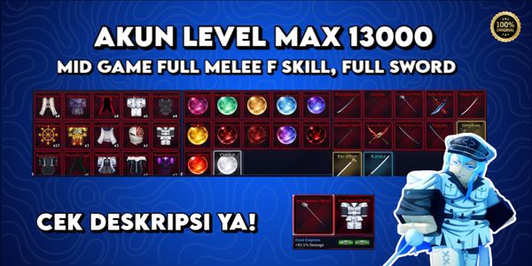 Roblox Account Sailor Piece Max Level 13,000 (MID GAME Full Melee F Skill + Full Sword)