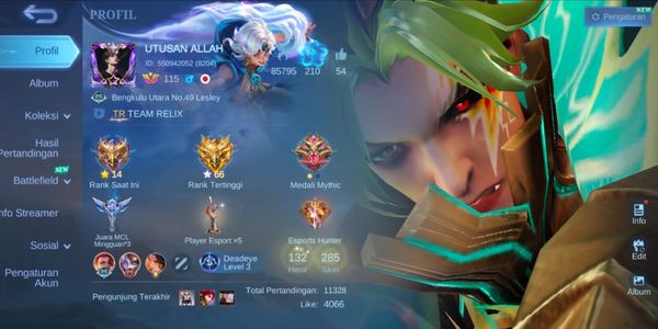 [Moonton]| Level 145 |132 Hero(max) | 285 Skins |Prime Granger (Cosmic Finality)