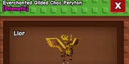 Huge Gilded Choc Peryton | Gilded Choc Peryton Huge | Everchanted Mutation | Random Kg (60-61kg) | Age 100 | Grow A Garden | Cheapest in the World