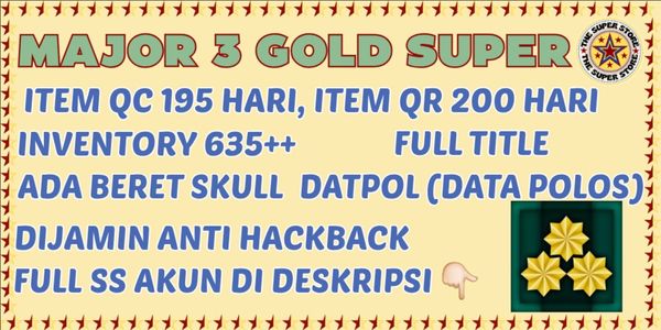 MAJOR 3 GOLD SUPER ADA BERET SKULL DATPOL ANTI HACKBACK