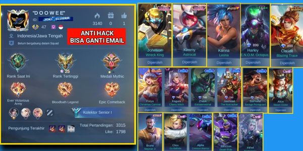Akun Emblem MAX IV Cheap Anti Hack