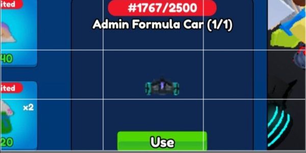[SERIAL] Admin Formula Car #1767 CLEAN - Bid Battles Roblox