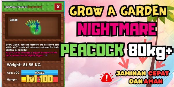 Nightmare Peacock 80 kg / titanic NM Peacock 80kg | GROW A GARDEN