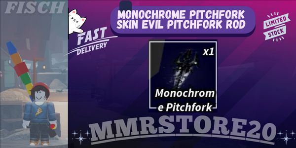 Monochrome Pitchfork | Skin Rod Limited | Skin Evil Pitchfork Rod | Fast Delivery - FISCH