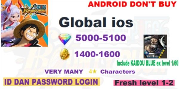 One Piece Bounty Rush Global Gacha Account iOS
