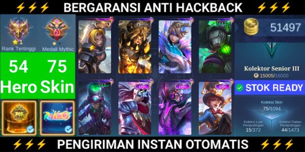 Collector Natalia Dragon Tamer Masha & Kimmy VENOM Harley & Grock SABER Saber High Rank Mythic BP 51K+ Hero 54 Skin 75