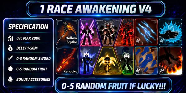 BLOX FRUIT ACCOUNT LEVEL MAX + 1 RACE V4 AWAKENING