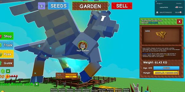 TITAN/HUGE GIANTGOLEM GILDED CHOC PERYTON 60-62KG OVERPOWER PET SHARE EXP 22900 TO 7 PET WITH THE BEST MUTATION IN GROW A GARDEN
