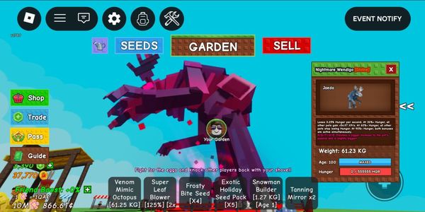 TITAN/HUGE NIGHTMARE WENDIGO 60-61KG++ MAX PASSIVE BIG VISUAL IN THE GARDEN
