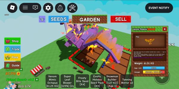 TITAN/HUGE VENOM PHOENIX 60-61KG++ 1-9 AGE MAX PASSIVE FOR MUTATION MACHINE BIG VISUAL IN THE GARDEN