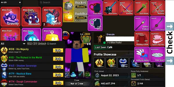 Akun Berobux V4 Angel (Permanent Buddha + Belly 400M)