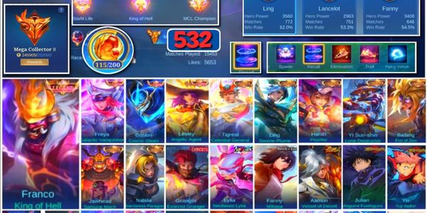 #3705 | 532 Skins | 3 Legends | 7 Collectors | Neobeast Lylia | AoT Mikasa | Jujutsu Kaisen Megumi Itadori