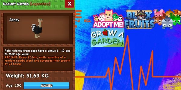 Huge Radiant Ostrich 51.69KG LV100 - Grow A Garden