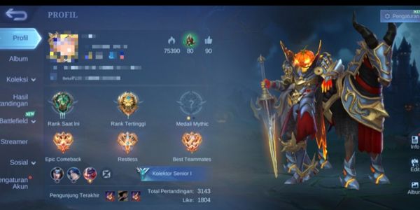 amz94 is selling a good account, good win rate, cool skins, many items, cool effects just need to change, all emblems almost max, just cheap sis