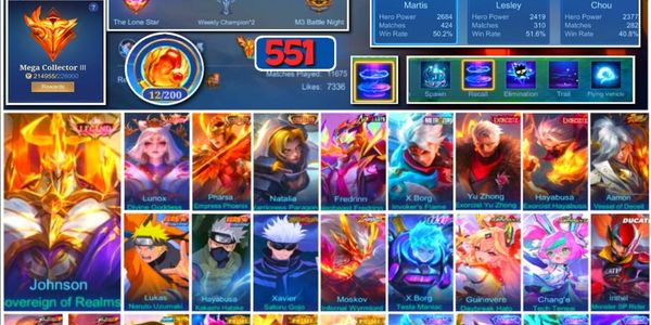 #3714 | 551 Skins | 2 Legends | 2 Collectors | Neobeast Fredrinn | Naruto Kakashi | Jujutsu Kaisen Gojo