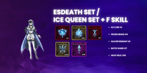 Esdeath / Ice Queen Set + F Skill - Sailor Piece