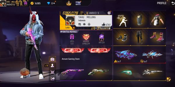 FF FREE FIRE ACCOUNT 6 YEARS OLD, SG RAPPER, MOSS, ASH, MAX 2 AK47 & XM8, VAULT 440+, WEAPONS 430+, LOBBY ANIMATION ON, KATANA 3 FLAVORS, FIST ON ETC