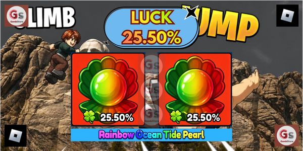 RAINBOW OCEAN TIDE PEARL Luck 25.50% - Climb and Jump Tower