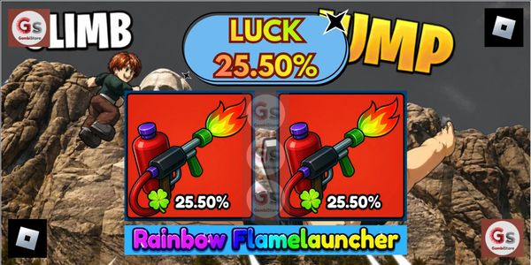 RAINBOW FLAMELAUNCHER Luck 25.50% - Climb and Jump Tower