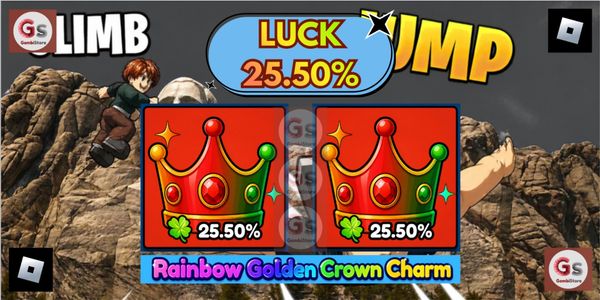 RAINBOW GOLDEN CROWN CHARM Luck 25.50% - Climb and Jump Tower