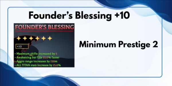 Founder's Blessing - Mythical Perk +10