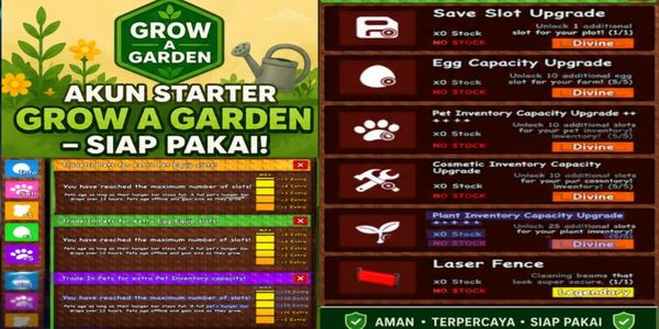 Akun Grow a Garden Starter Sultan – Coin 2T+ | Active Pet | Ready to Harvest [Collection #1]