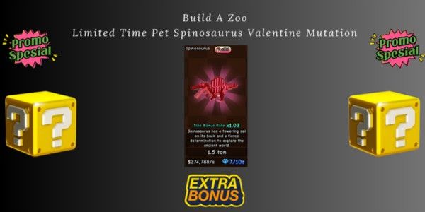 Build A Zoo Limited Time Pet Spinosaurus Valentine Mutation