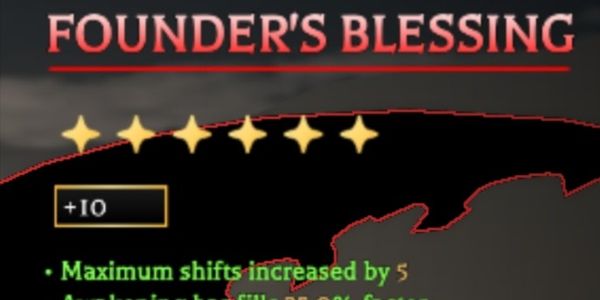 Founder's Blessing - Mythic perk 10+