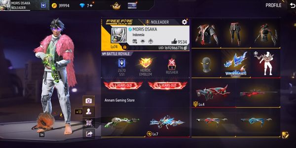 FF FREE FIRE ACCOUNT 6 YEARS OLD, MOSSY SG, EVO MAX 1 XM8, VAULT 515+, WEAPONS 475+, YUJI ITADORI BUNDLE, CLUBBER, KATANA 3 FLAVORS ETC.