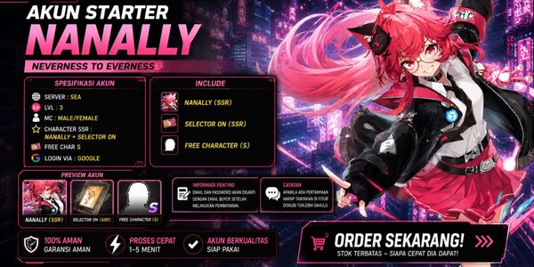 STARTER NANALLY + BONUS CHAR S | 100% SAFE | NO HACKBACK | FAST DELIVERY & TRUSTED SELLER