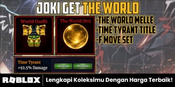 Joki Get The World + F Move + World Outfit + Time Tyrant Title Set | Sailor Piece