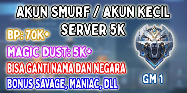 حساب Smurf سيرفر 5K | BP + MD كثير | رتبة GM 1 | نسبة فوز 100%
