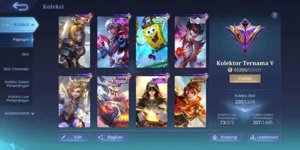 MLBB Account - Many Skins & Heroes - Max Emblem