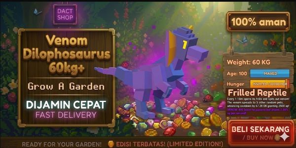 Venom Dilophosaurus 60kg (age 100) | venom dilophsaurus 60kg | venom dilop | Grow A Garden