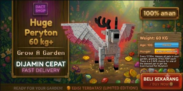 HUGE Peryton 60kg + | GROW A GARDEN