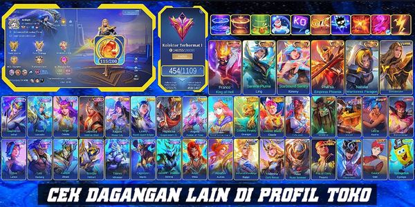 454 SKINS | EX IMMO | LEGEND FRANCO | 4 CC LING & KIMMY | HERO LANCELOT | EXO GRANGER | 2 PRIME | 4 STARS | 12 ZOD | 38 LIMITED | 37 SHOP | RECAL EPIC