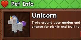 Unicorn Pet Grow a Garden 2