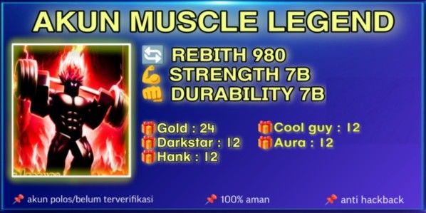 Muscle Legend Account | Rebirth 980