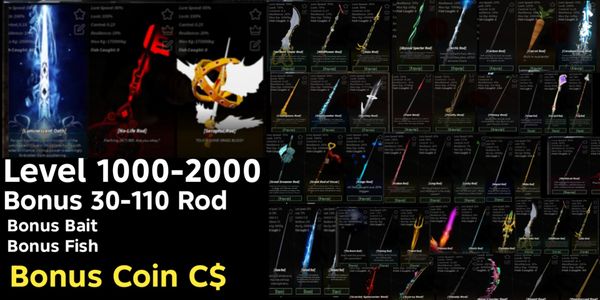 Fisch Bonus Rods Account + Lots of Bonus Coins + Bonus Bait