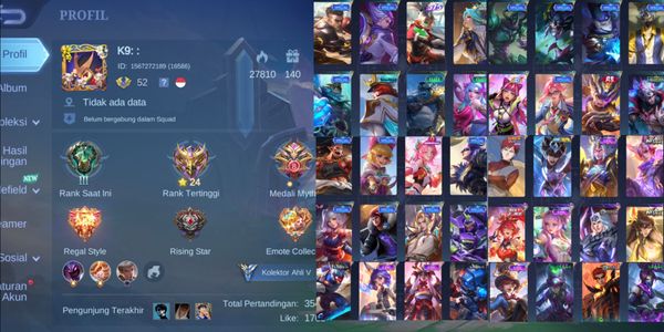 حساب Mobile Legends رخيص قوي [2286] بطل 105 سكين 117