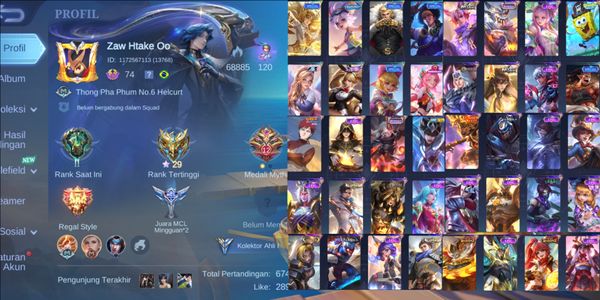 حساب Mobile Legends رخيص قوي [2274] بطل 132 زي 194