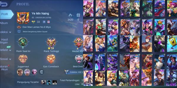حساب Mobile Legends رخيص قوي [2276] بطل 84 سكن 136