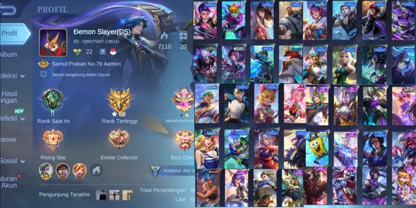 حساب Mobile Legends رخيص قوي [EX GLORY] 81 بطل 98 سكين