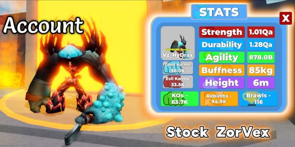 Account Mega Op || Rebirth 94.980 Super Op || Forza 1.00 Qa || Durabilità 1.00Qa || Ultimate Max || Gamepas Attivo || Consegna Veloce