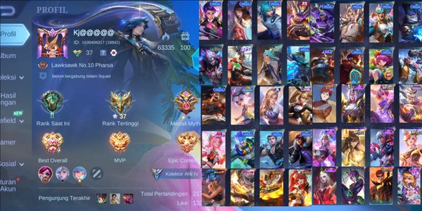 حساب Mobile Legends رخيص قوي [LIMIT MARTIS] 84 بطل 125 سكين