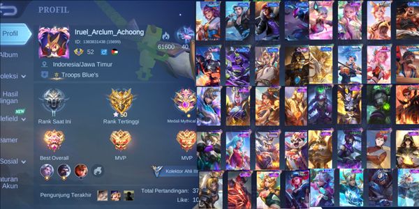 حساب MOBILE LEGEND رخيص قوي [EX GLORY] بطل 89 سكن 127