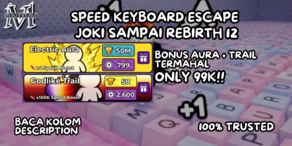 BOOST UNTIL REBIRTH 12 (BONUS TRAIL + MOST EXPENSIVE AURA) | SPEED KEYBOARD ESCAPE