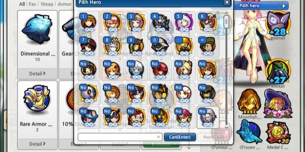 Akun Lost Saga Orign Valofe Pangkat BG Herper Ramai Gear +30 Ramai Murmer!!